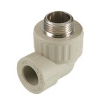 Угол полипропиленовый Valfex комбинированный 20 мм х 3/4 НР(ш) серый (10126220Г)