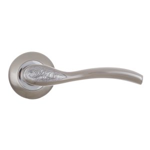 Ручка дверная Punto Rumba круглая розетка матовый никель/хром