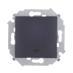 Выключатель Simon 15 одноклавишный встраиваемый графит с подсветкой (1591104-038)