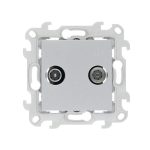 Розетка телевизионная Simon 24 Harmonie встраиваемая алюминий TV/ SAT (2410485-033)