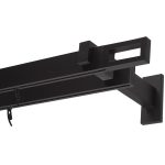 Карниз настенный металлический двухрядный профильный Хай-тек 240 см черный (170.578)