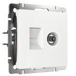 Розетка телевизионная/ компьютерная Werkel встраиваемая белая TV/ RJ45 (a056109)