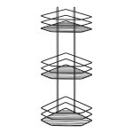 Полка для ванной Металаксон Drop угловая трехъярусная 200х200х660 мм металл черная (4895-3/ЧМПУТВ-3)