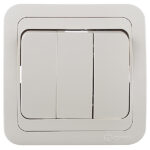 Выключатель Makel Mimoza трехклавишный встраиваемый бежевый (25091)