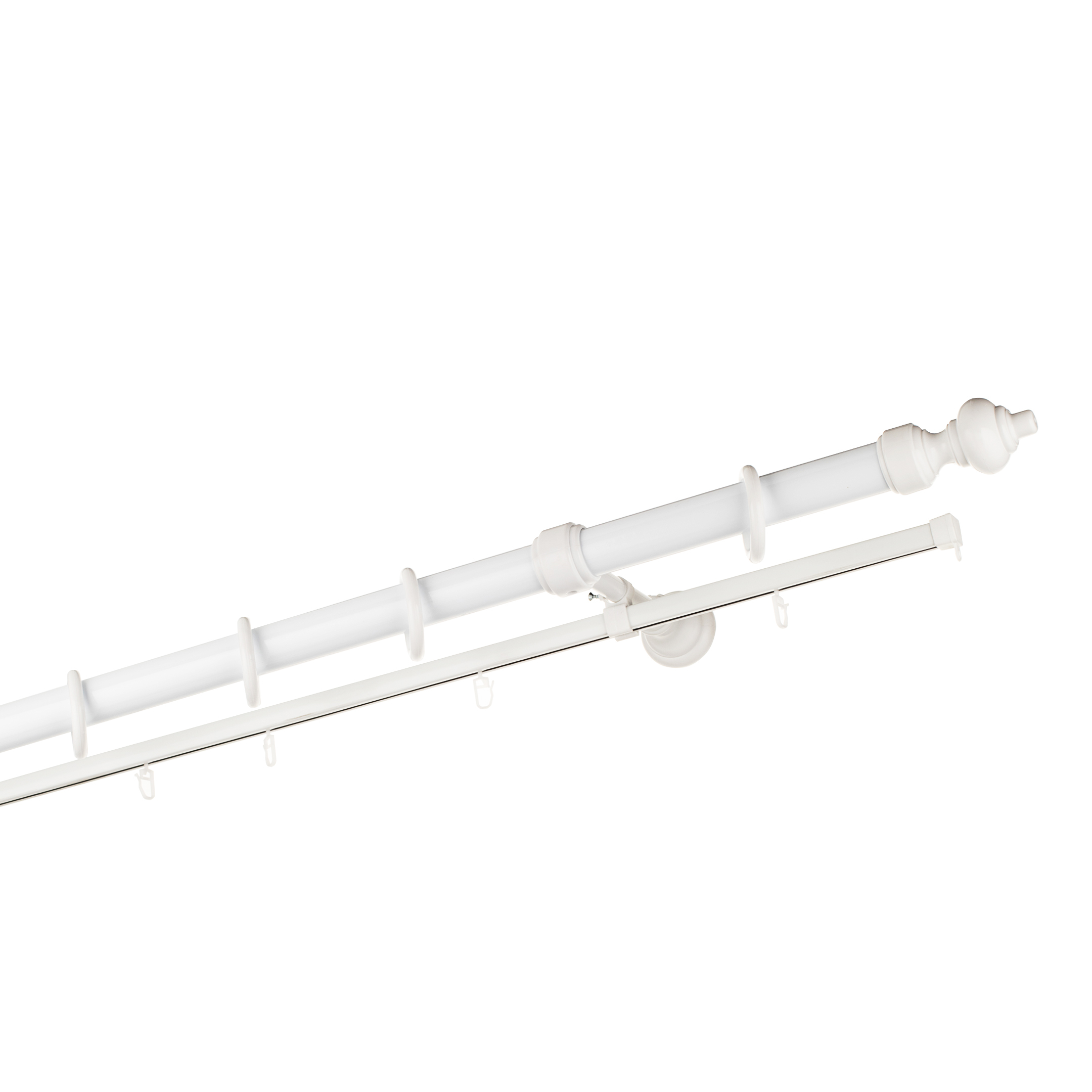 original-20895.jpg Карниз настенный деревянный двухрядный круглый 300 см d 28 мм белый — изображение 1