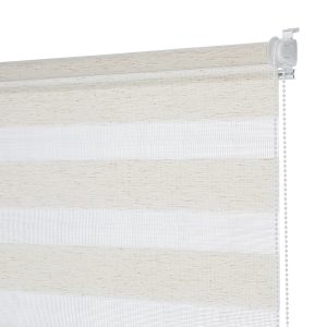 Рулонная штора день-ночь 160х180 см Decofest Бейс эко-бежевая