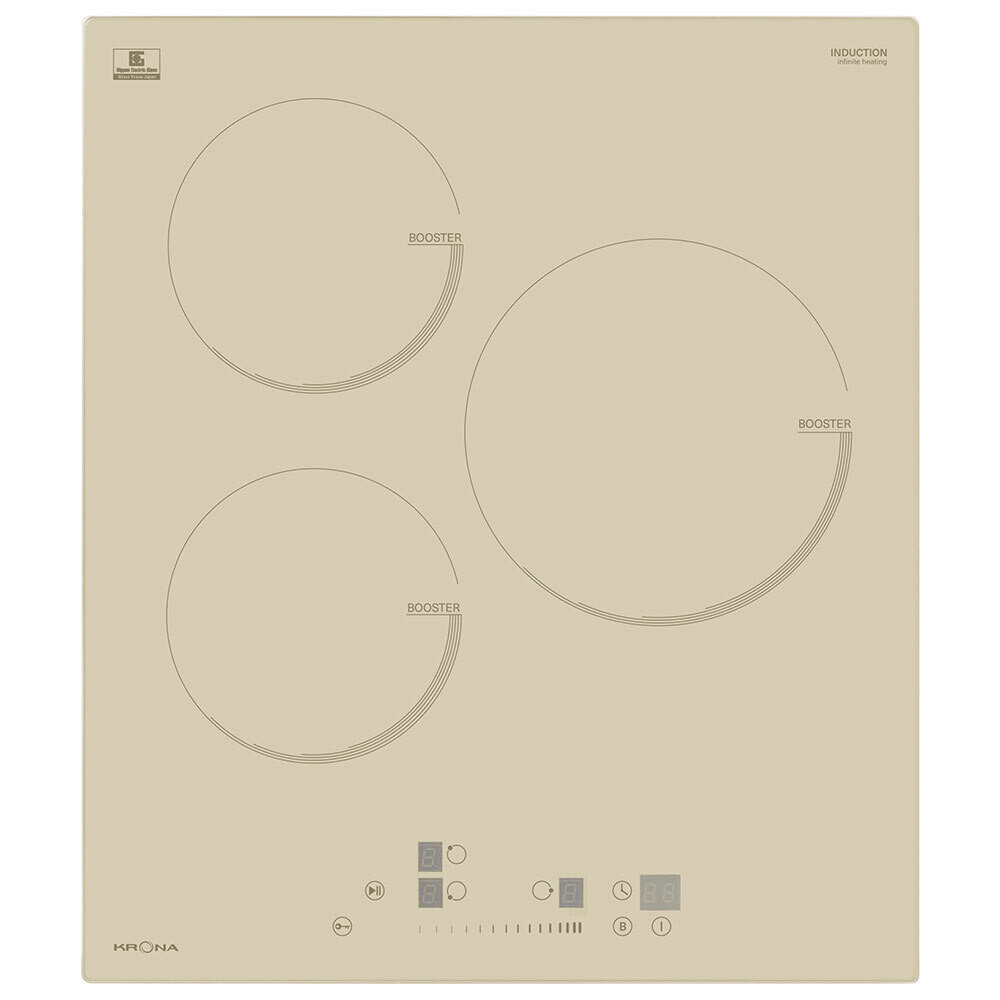 original-21102.jpg Варочная панель индукционная Krona Vento 45 3 конфорки слоновая кость — изображение 1