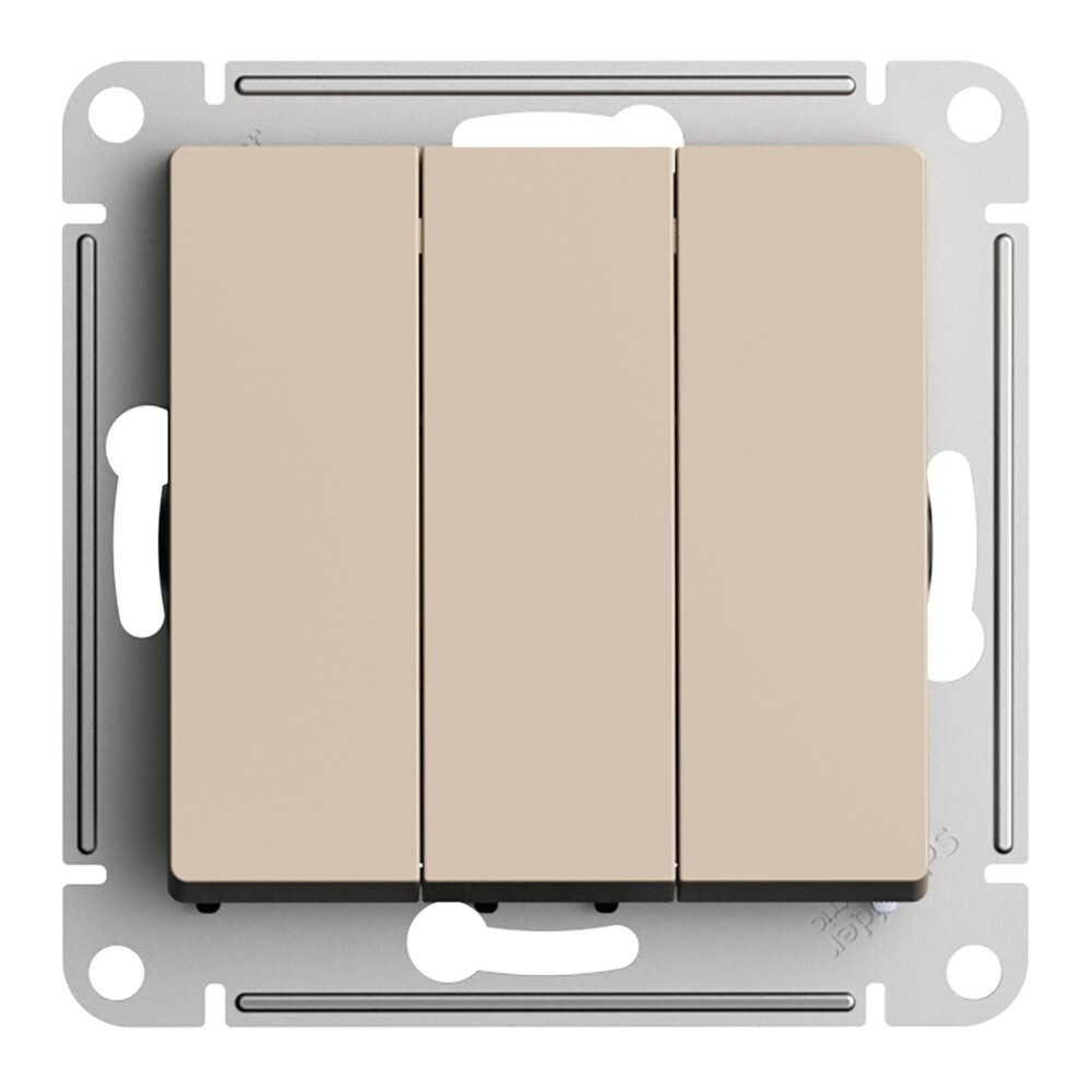 original-21225.jpg Выключатель Systeme Electric AtlasDesign трехклавишный встраиваемый песочный (ATN001231) — изображение 1