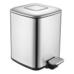 Ведро для мусора WasserKraft K-649 с крышкой 9 л металл хром с педалью