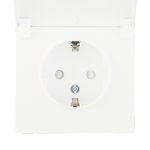 Розетка Systeme Electric ArtGallery встраиваемая белая со шторками с крышкой (GAL440146)