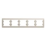 Рамка Systeme Electric Glossa пятиместная молочная (GSL000905)