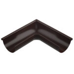 Угол желоба Grand Line металлический внешний d125 мм 90° коричневый RAL 8017