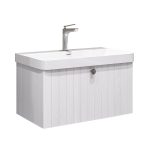 Комплект тумба с раковиной Comforty Сантьяго 80 см подвесная ясень беленый (00-00021030CF)