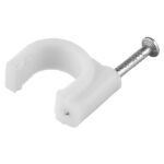 Скобы для крепления кабеля круглые Rexant 10 мм полиэтиленовые белые (50 шт.) (07-4010)