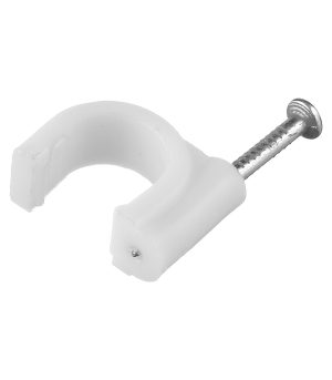 Скобы для крепления кабеля круглые Rexant 10 мм полиэтиленовые белые (50 шт.) (07-4010)