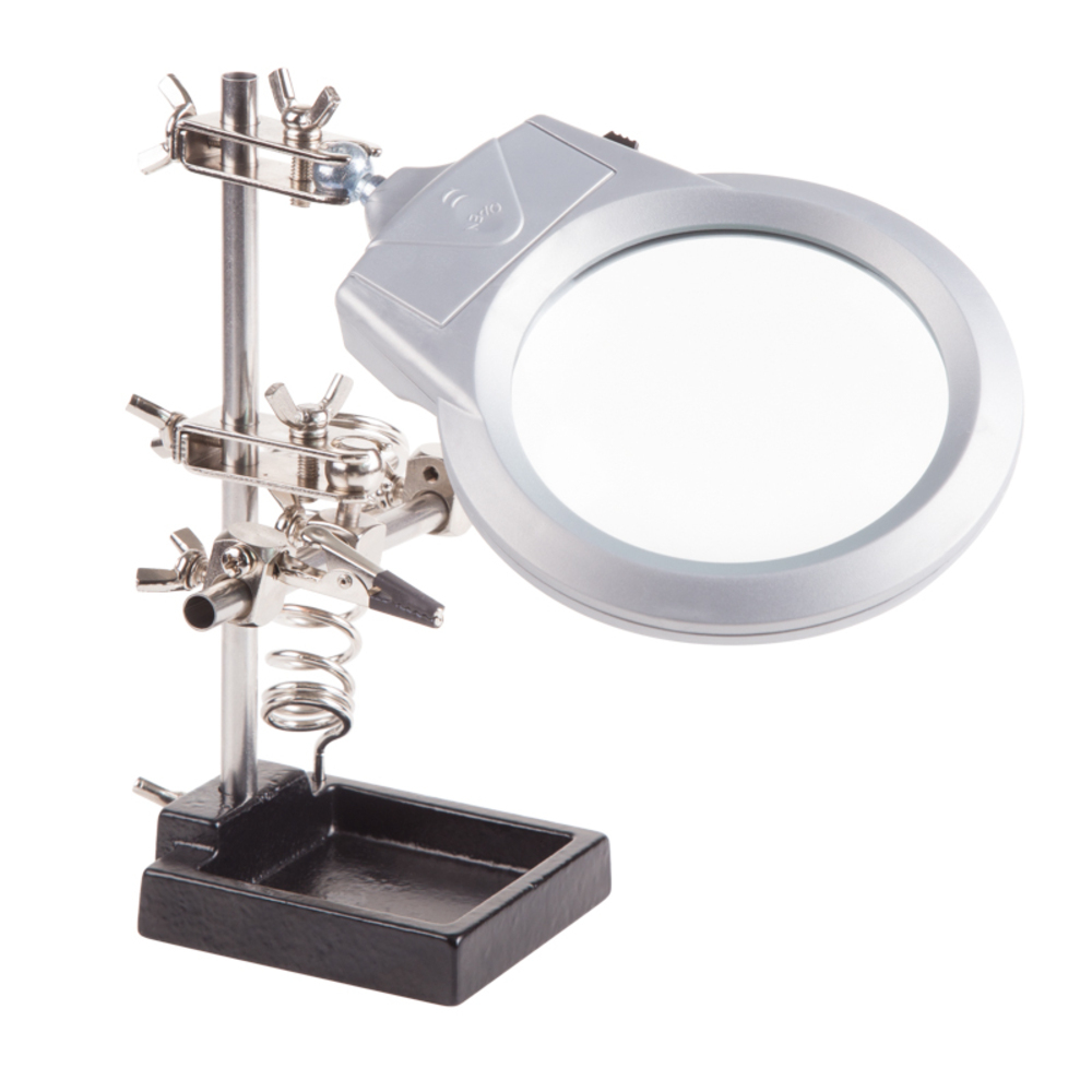 original-22998.jpg Держатель Rexant Третья рука с LED подсветкой и лупой х2.5 (12-0253) — изображение 1