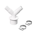 Переходник ДТРД двойной 16/25х40 мм для подключения сливного шланга с хомутами