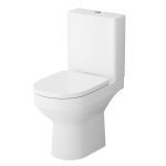 Унитаз-компакт AM.PM Spirit 2.0 безободковый с горизонтальным выпуском с сиденьем дюропласт микролифт белый (C708600SC)