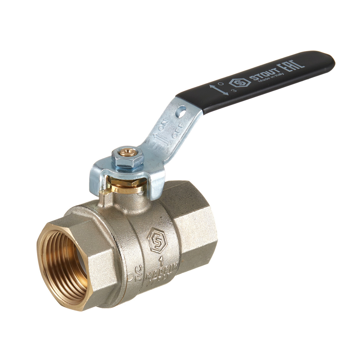 original-2366.jpg Кран шаровой латунный Stout SVB 1 ВР(г )х 1 ВР(г) полнопроходной ручка прямой (SVB-0001-200025) — изображение 1