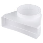 Соединитель угловой пластиковый для плоских воздуховодов 60х204 мм 90° с круглыми d125 мм прямое соединение