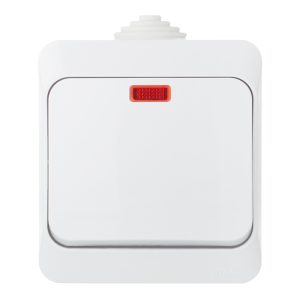 Выключатель Systeme Electric Этюд одноклавишный накладной белый с подсветкой (BA10-045B)