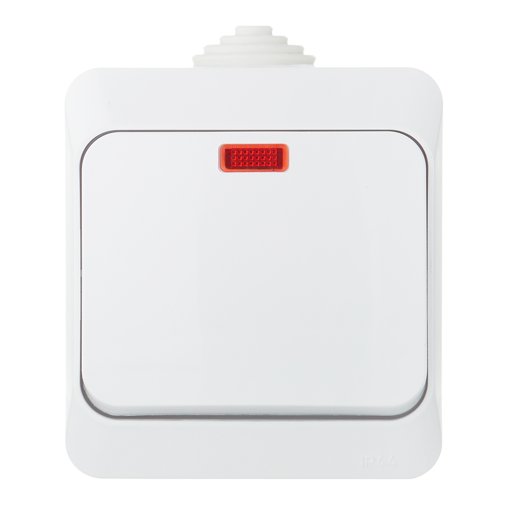 original-24210.jpg Выключатель Systeme Electric Этюд одноклавишный накладной белый с подсветкой (BA10-045B) — изображение 1