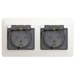 Розетка Systeme Electric Glossa встраиваемая перламутр со шторками (GSL000647)