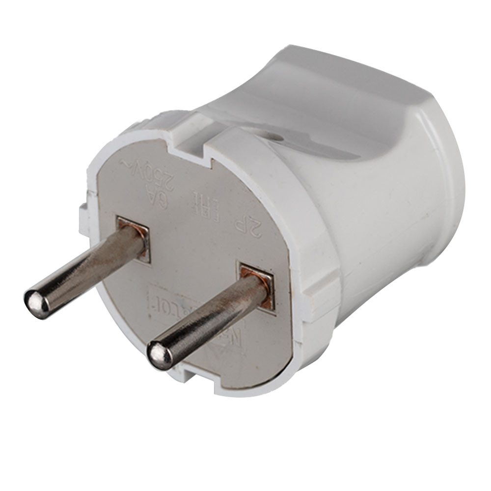 original-24941.jpg Вилка прямая без заземления 6 А 250 В Navigator белая (613581/) — изображение 1