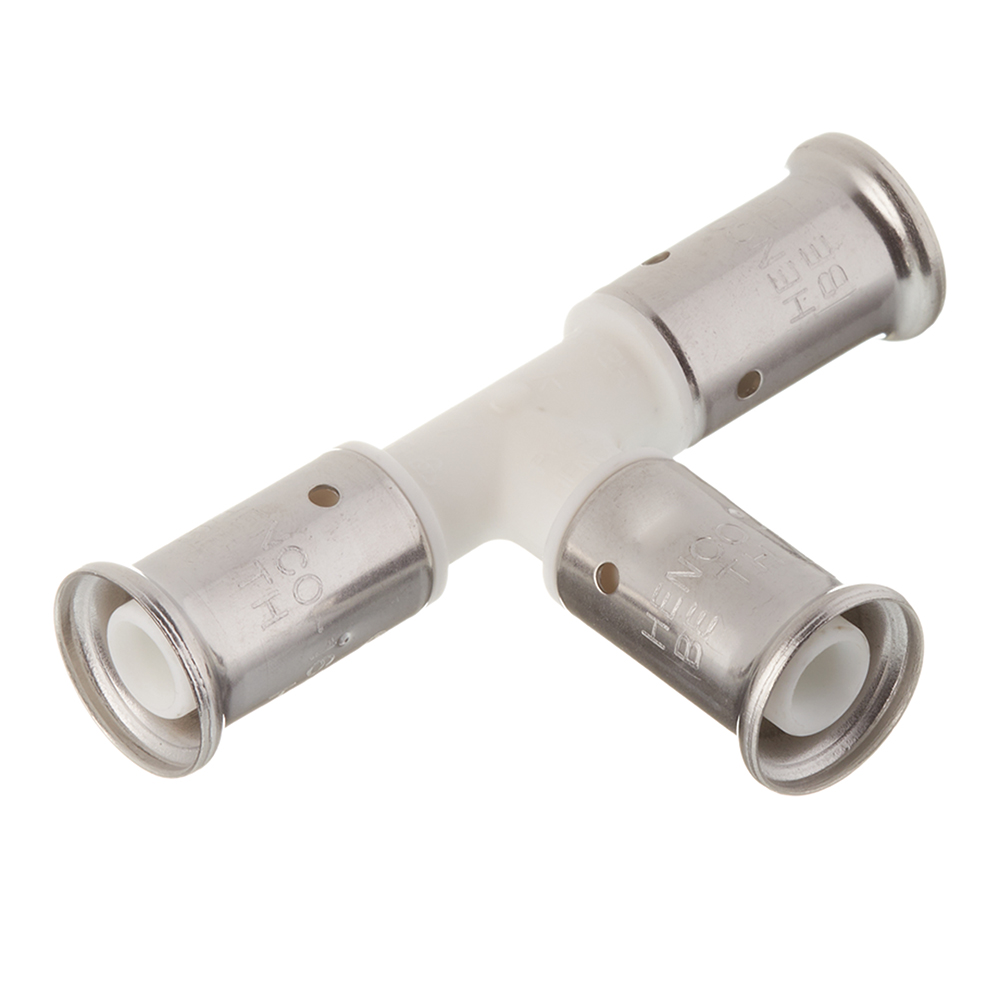 original-25120.jpg Тройник Henco (9PKW-161616) 16(пресс) х 16(пресс) х 16(пресс) PVDF белый — изображение 1