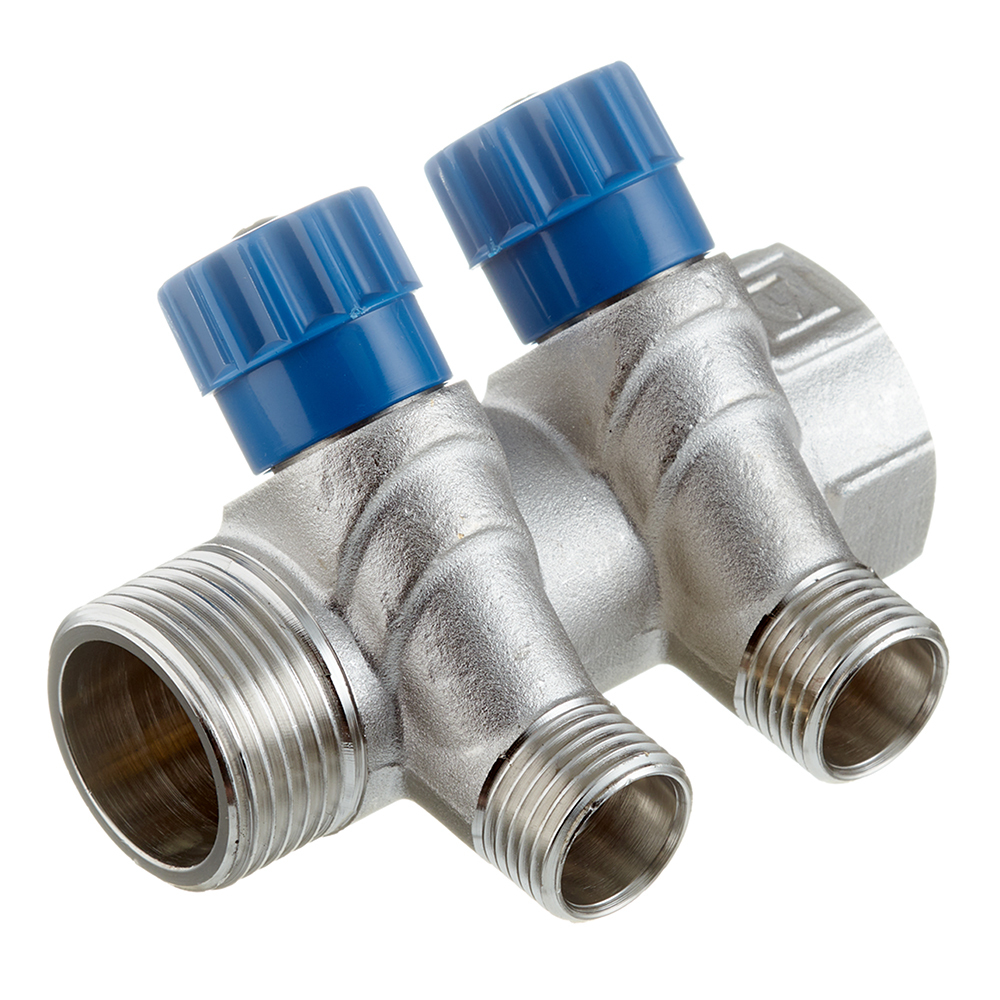 original-25685.jpg Коллектор Valtec 1 ВР(г) х 2 выхода 1/2 НР(ш) х 1 НР(ш) регулируемый (VTc.560.N.0602) — изображение 1