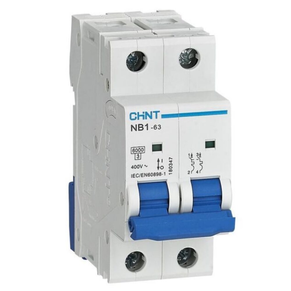 original-25760.jpg Автоматический выключатель модульный Chint NB1-63 2P 20А тип C 6 кА 400 В (179660) — изображение 1