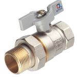 Кран шаровой латунный СТМ 3/4 ВР(г) х 3/4 НР(ш) бабочка с полусгоном прямой