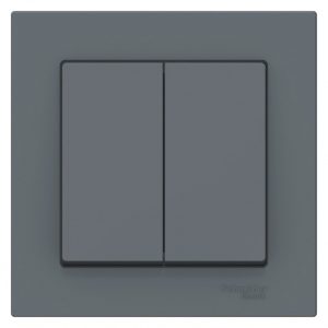 Выключатель Systeme Electric AtlasDesign двухклавишный встраиваемый грифель (ATN000752)