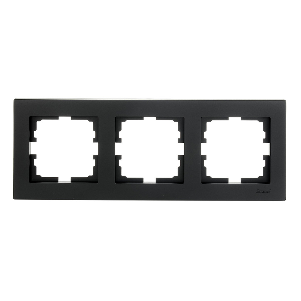 original-26209.jpg Рамка Lezard Vesna трехместная черный бархат (742-4200-148) — изображение 1