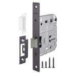 Замок врезной Fuaro Plastic P72-50 для межкомнатной двери под фиксатор графит