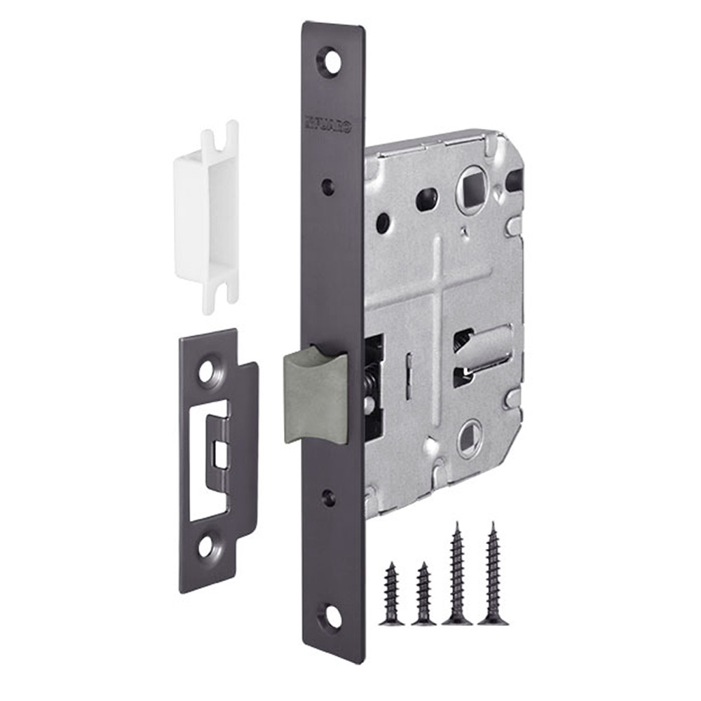 original-26350.jpg Замок врезной Fuaro Plastic P72-50 для межкомнатной двери под фиксатор графит — изображение 1