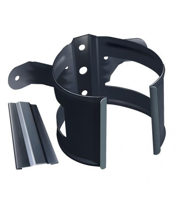 original-27005.jpg Кронштейн хомут труб Grand Line металлический на деревянную стену d90 мм графитовый серый RAL 7024 — изображение 1