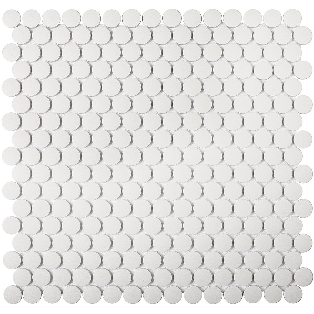 original-27037.jpg Мозаика Starmosaic Penny Round белая керамическая 315х309х6 мм матовая antislip — изображение 1