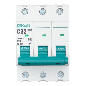 Автоматический выключатель модульный Dekraft BA-103 3P 32А тип C 6 кА 230/400 В (12308DEK)