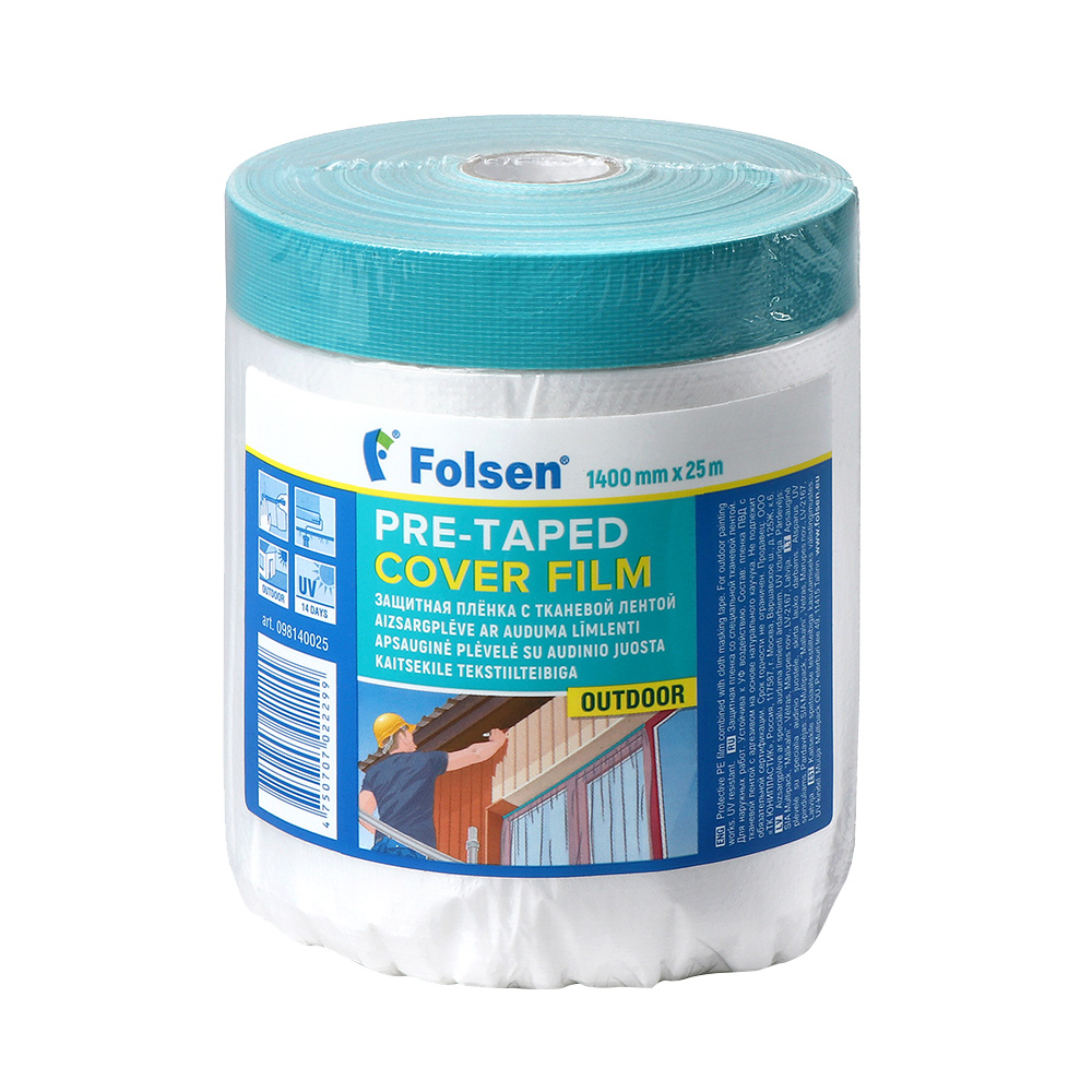 original-27867.jpg Пленка защитная Folsen для наружных работ с клейким краем 9 мкм 1,4х25 м (35 кв.м) — изображение 1