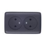 Розетка Hegel Alfa накладная черная (РА16-143-08)