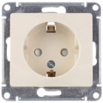 Розетка Systeme Electric Glossa встраиваемая бежевая со шторками (GSL000245)
