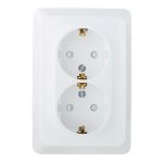 Розетка Systeme Electric Этюд накладная белая со шторками (PA16-108B)