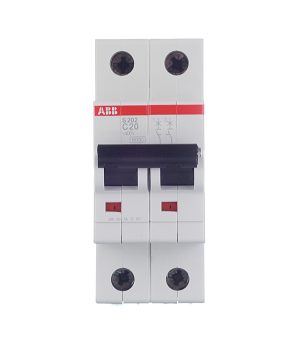 Автоматический выключатель модульный ABB S202 2P 20А тип C 6 кА 400 В (2CDS252001R0204)