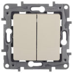 Выключатель Legrand Etika двухклавишный встраиваемый слоновая кость (672302)