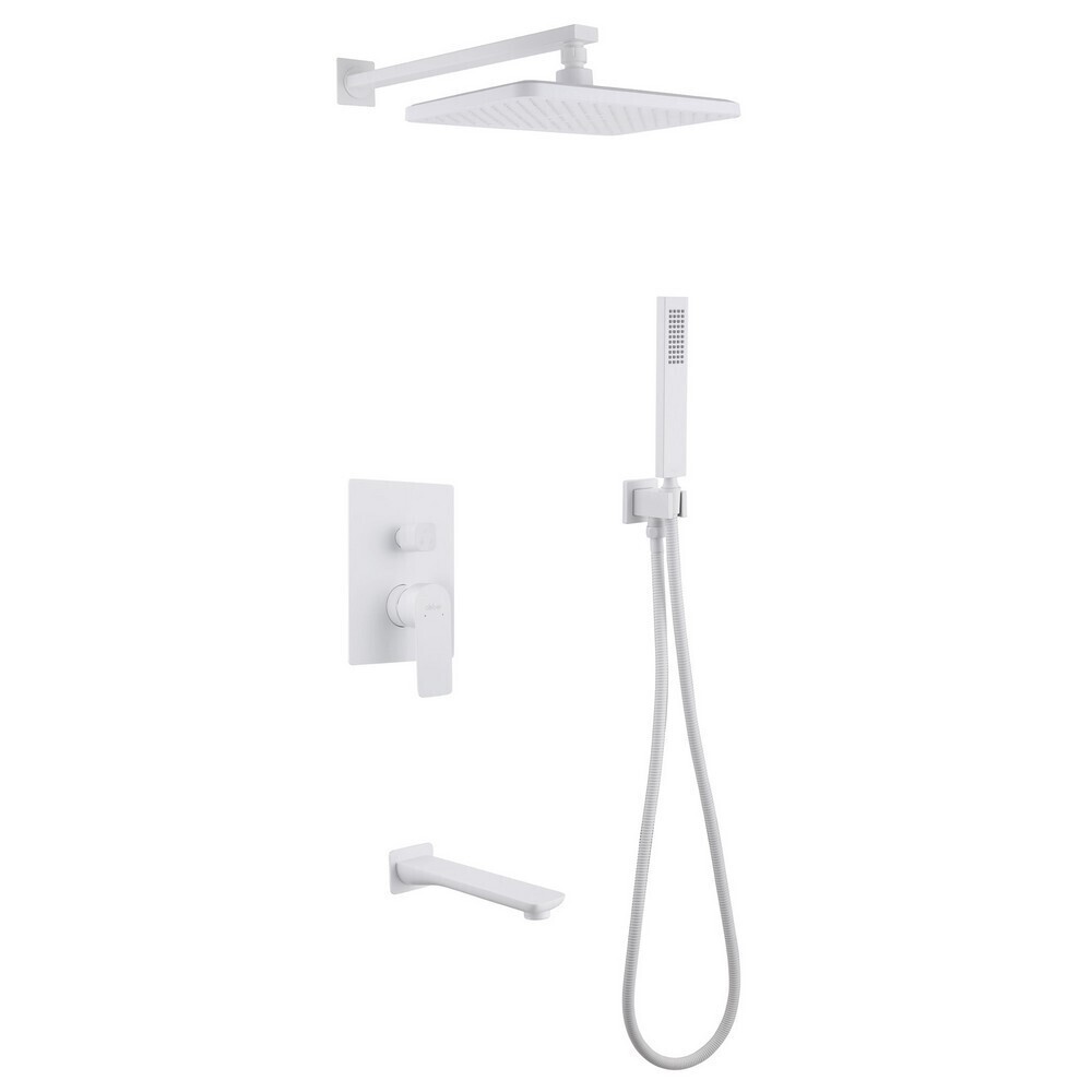 original-296.jpg Душевая система Abber Weiss Insel встраиваемая с верхним душем с лейкой со смесителем белая матовый (AF8017FW) — изображение 1