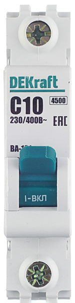 original-29819.jpg Автоматический выключатель модульный Dekraft BA-101 1P 10А тип C 4,5 кА 230/400 В (11053DEK) — изображение 1