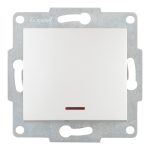 Выключатель Lezard Karina одноклавишный встраиваемый жемчужно-белый с подсветкой (707-3088-111)