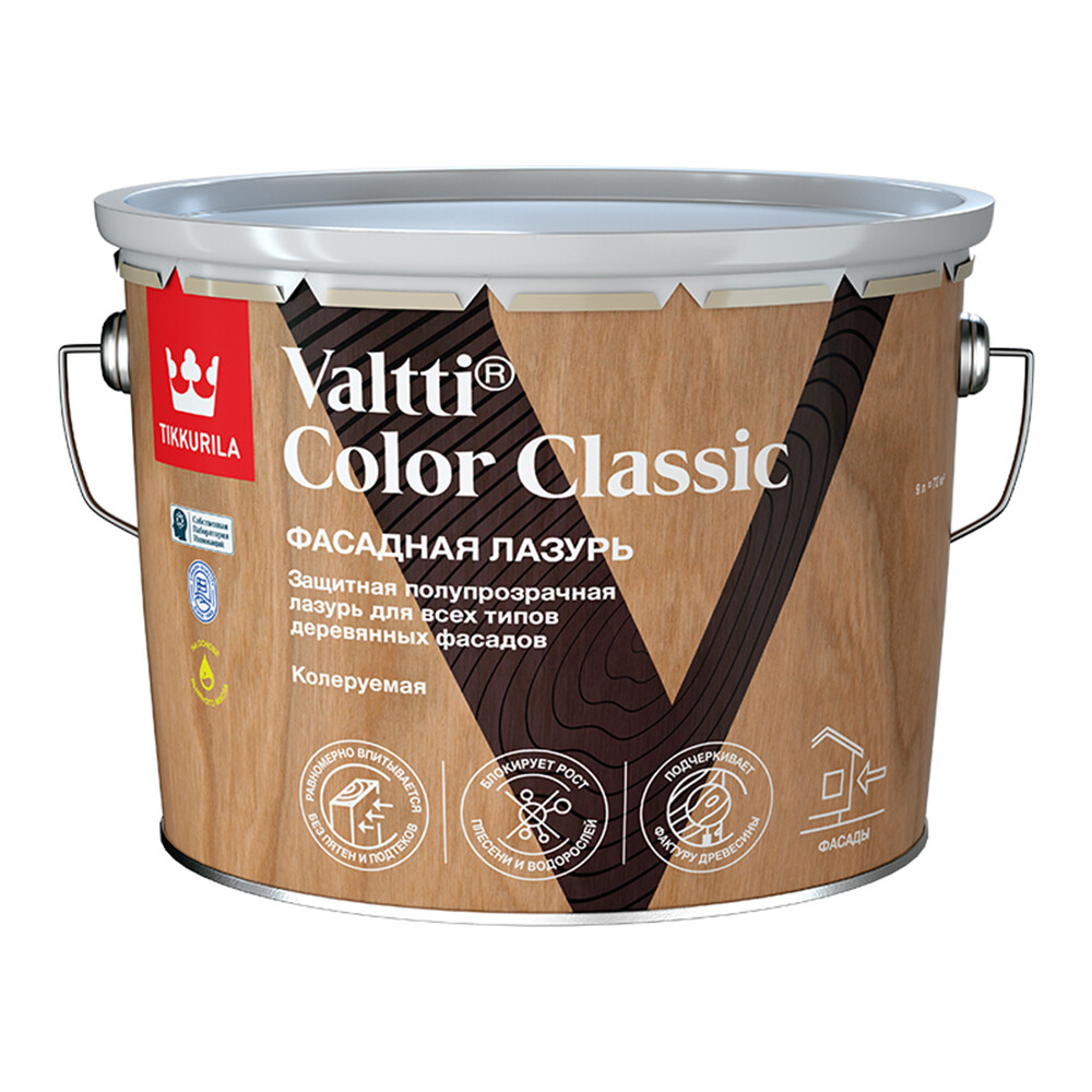 original-29932.jpg Антисептик Tikkurila/Tikkivala Valtti Color Classic биозащитный для дерева бесцветный 9 л — изображение 1