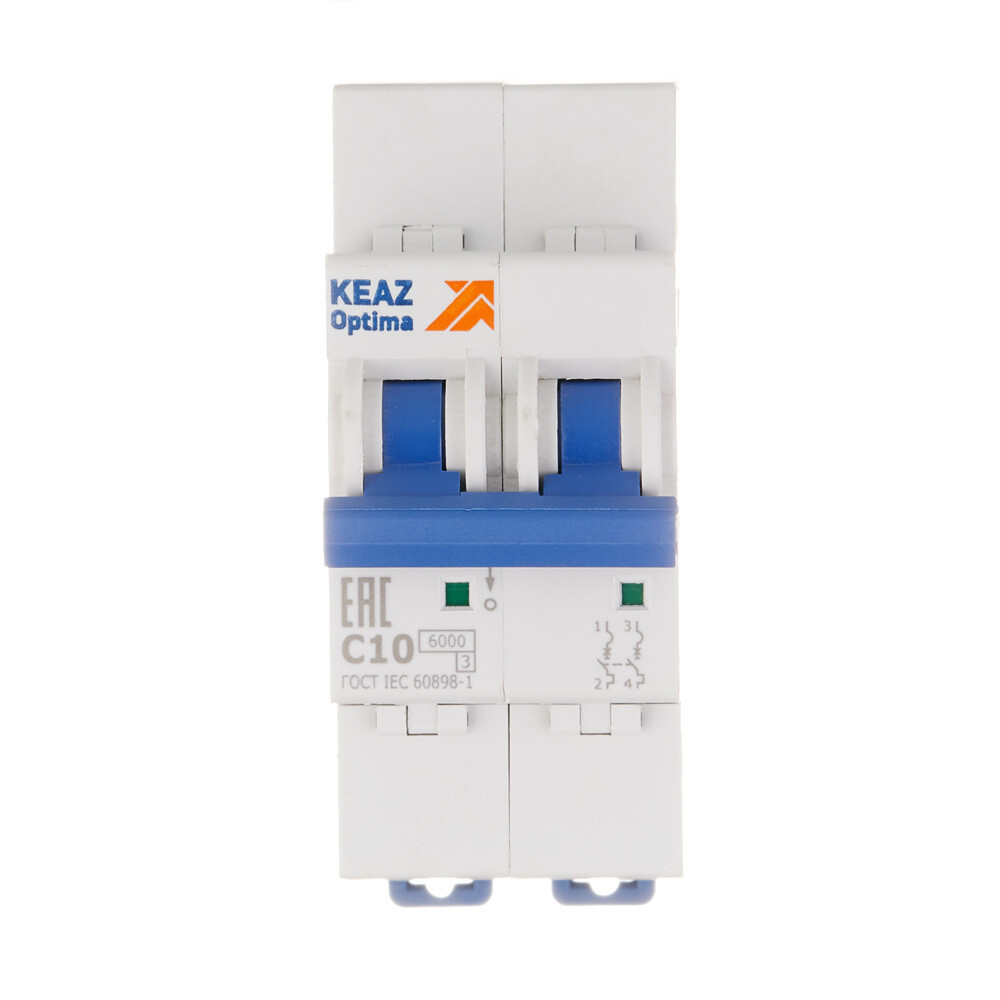 original-29980.jpg Автоматический выключатель модульный КЭАЗ OptiDin 2P 10А тип C 6 кА 220 В (260597) — изображение 1
